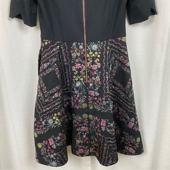 Ted Baker London Black Unity Floral Brocade Mooris A Line Dress Sz.2(US 4-6) - Picture 13 of 16